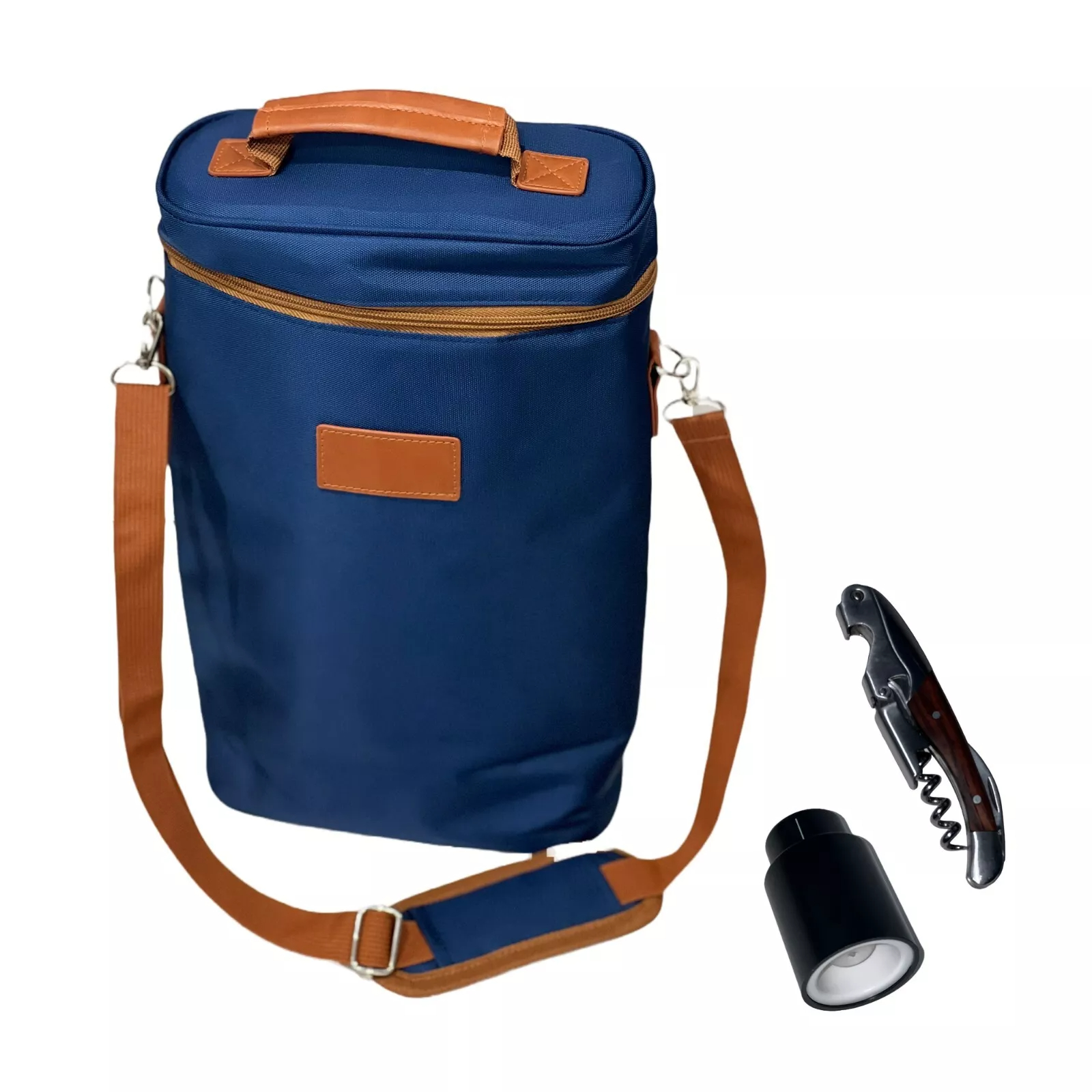 Wine Carrier Tote Bag Insulated 2 Bottle Cooler Carrying Case for Travel Picnic