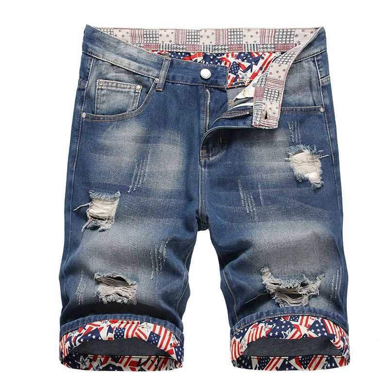 2023 Summer New Mens Ripped Short Jeans Brand Clothing Bermuda Cotton Shorts Men Thin Breathable Casual Denim Shorts J2505158E5O