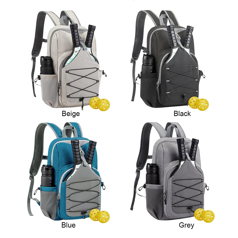 Pickleball Paddle Bag with Hanging Hook Breathable Sports Backpack Large Capacity Portable Racket Rucksack Daily Commuting Bag 250513