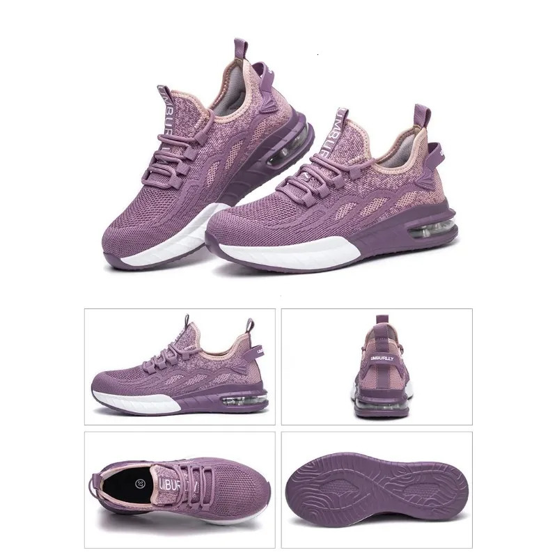 Women Safety Shoes For Work Safety Boots Breathable Steel Toe Puncture Proof Sport Work Sneakers Construction Boots 250519