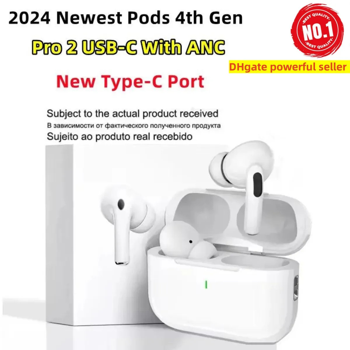 2024 Newest earphones Pods 4th Gen With ANC earbuds USB-C Pro 2 anc wireless Headphones pods 3rd Headset For Xiaomi iPhone Headphones