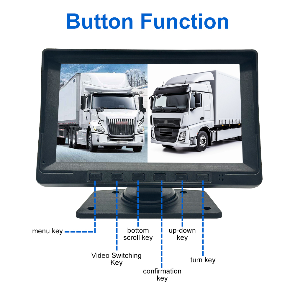 7 Inch AHD Car Monitor Rear View Display with rear view camer monitor Parking rear camera system backup Camera Monitor system