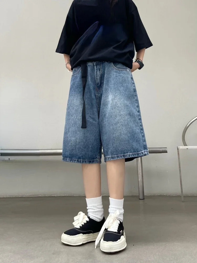 2025 Y2k Retro Women Low Rise Jorts Brushed Black Wash Cropped Baggy Jeans Wide Leg Frayed Denim Short Pants Acubi Fashion 250517