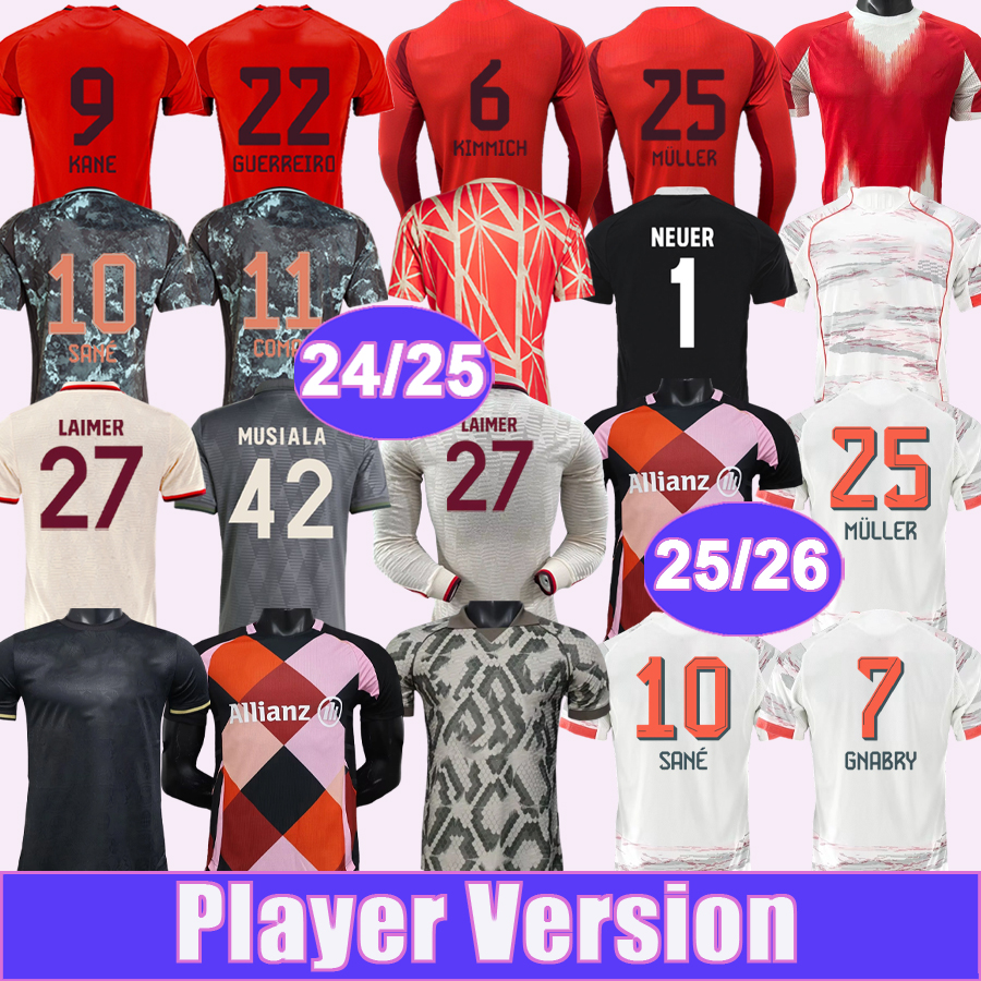24 25 26 GNABRY KANE Mens Player Version Soccer Jerseys SANE COMAN OLISE MULLER TEL Home Away 3rd Special Edition GK Oktoberfest Football Shirts