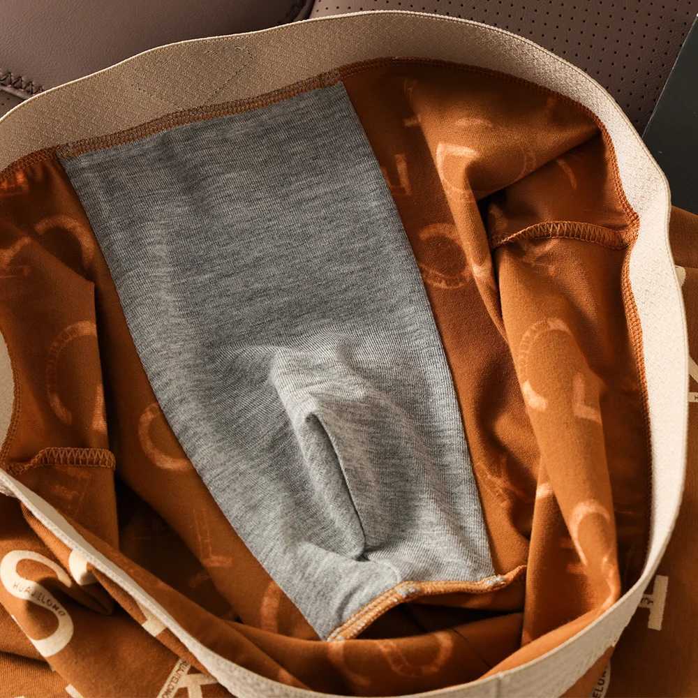 3PCS/Pack 100% Cotton Trendy Letter Print Mens Boxers Underwear Comfort Large U Pouch Panties High Elastic Waist Underpants J250516