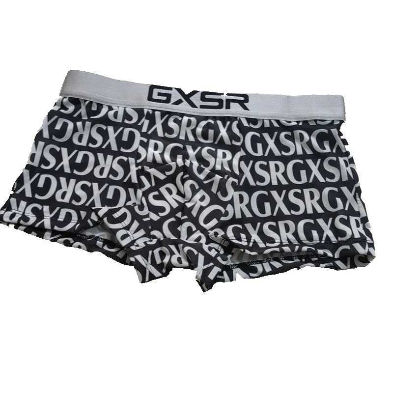 Real shot black and white series pattern mens boxer letter underwear time mens underwear. J250516