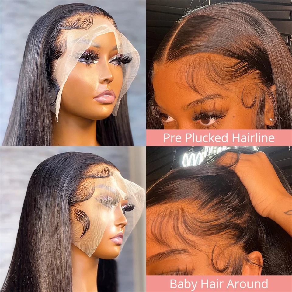 30 44 Inch 13x4 13x6 HD Transparent Bone Straight Lace Front Wigs 220 Density Brazilian Human Hair Wigs For Women Choice synthetic lace front wigs