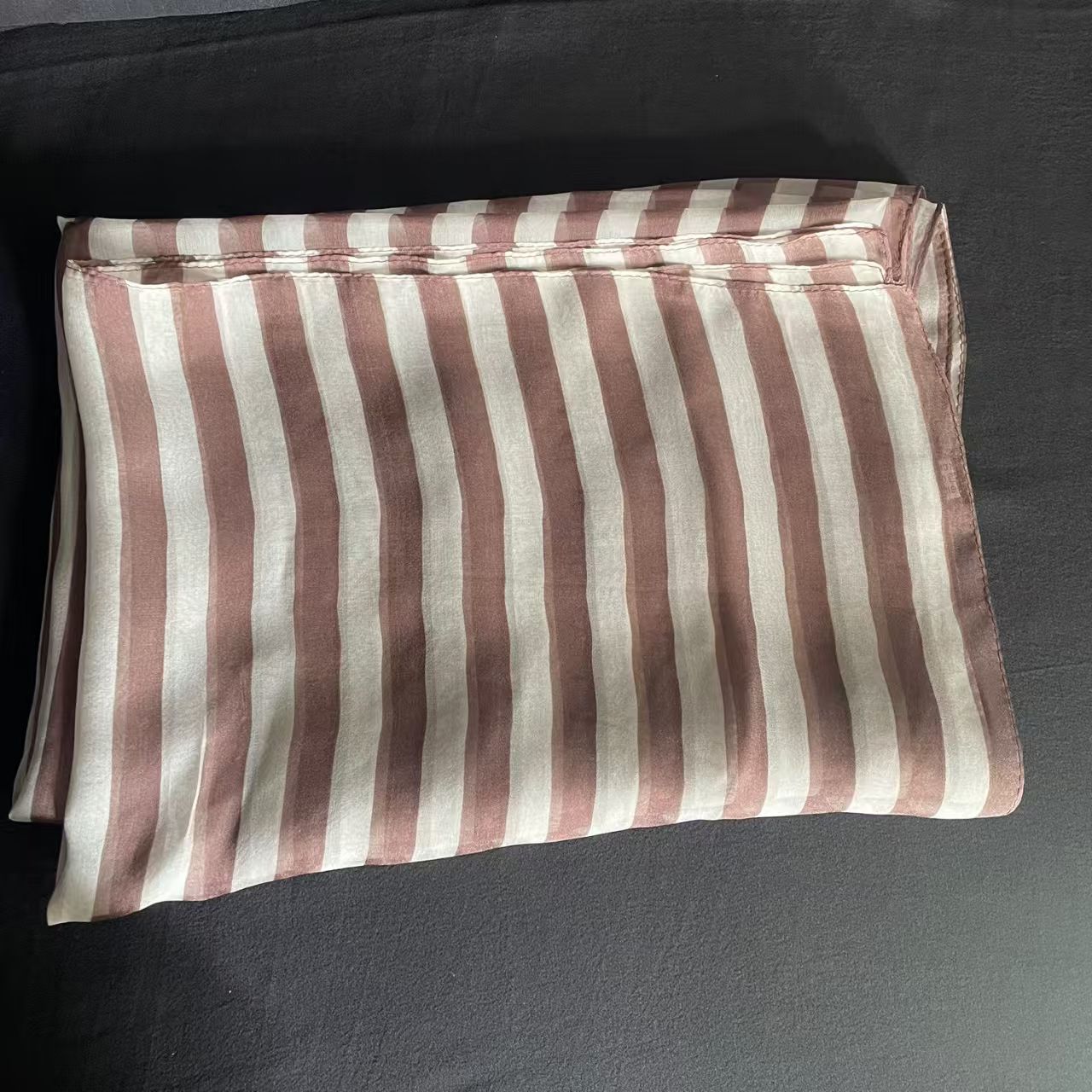 T752 mulberry silk vertical stripes scarf transparent thin scarf rectangular