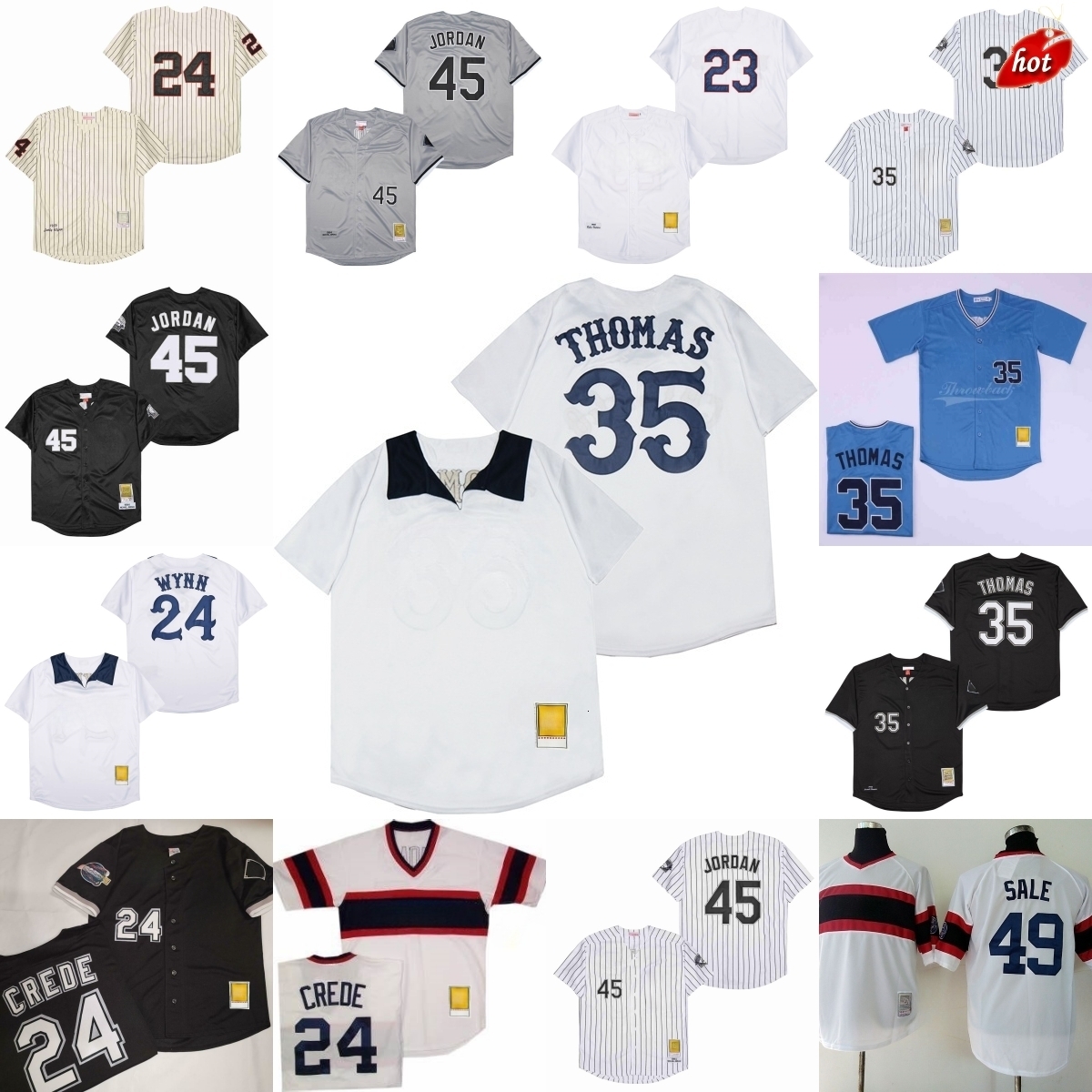 MitchellandNess Movie 1987 Baseball 8 Bo Jackson Jersey Throwback Nellie Fox Luis Aparicio Paul Konerko Jerseys Breathable Sport Shirt