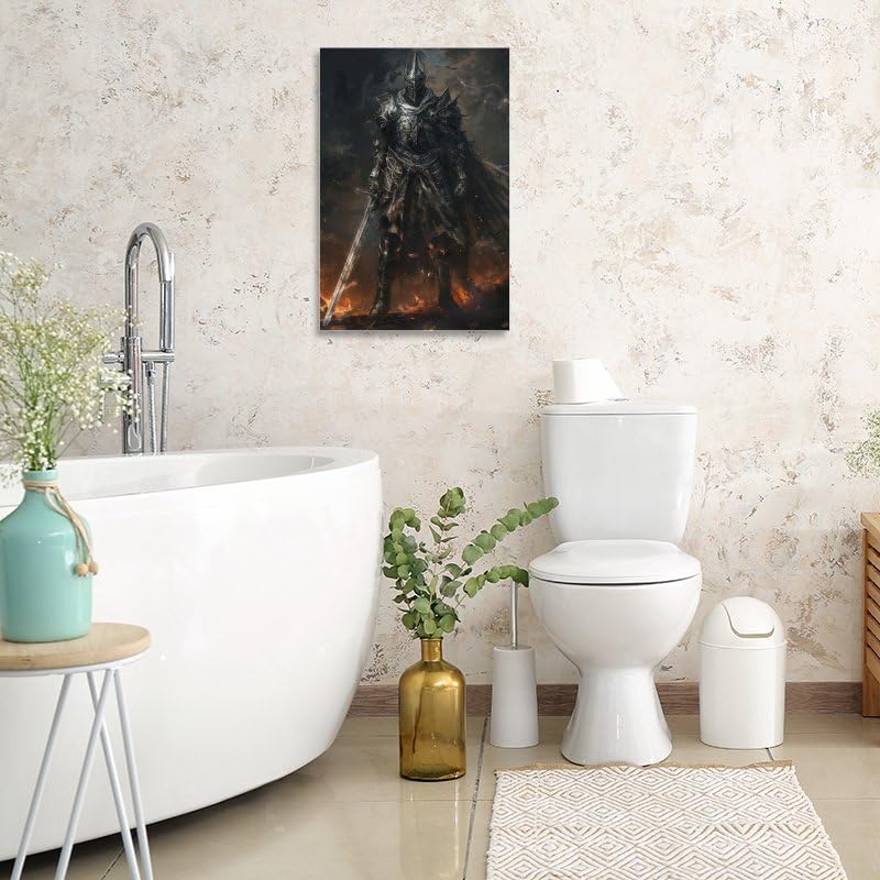 Generic Dark Soul, Satan Knight. Canvas Posters Room Aesthetics Boys Bedroom Sports Office Decoration Gifts Wall Art Decoration Printing Posters 16x24