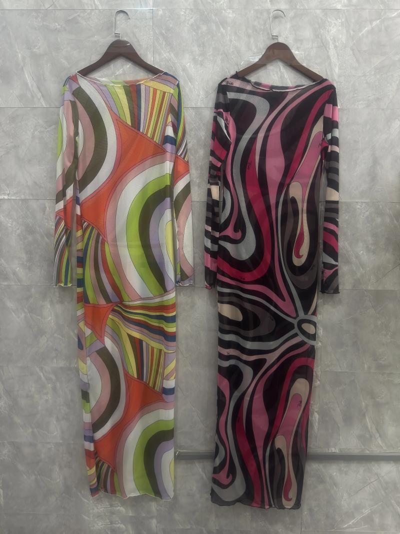 Striped Sarong Tulle Dress Transparent Cover Up Beachwear