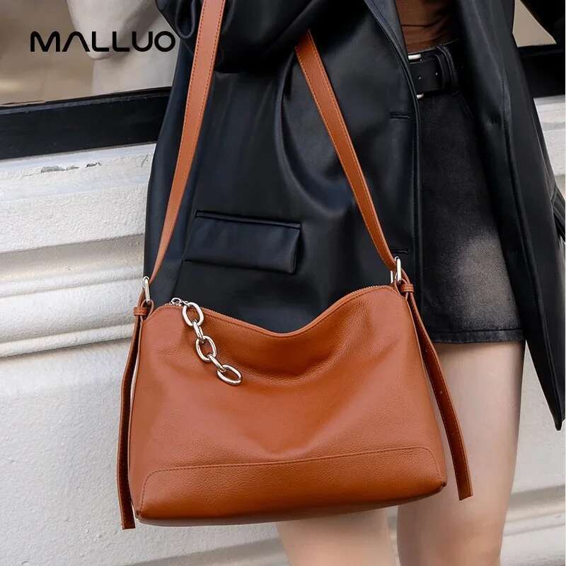 Women's Cow Real Leather Crossbody Bag Female Cowhide Designer Shoulder Bags Ladies Casual Soft Tote Handbag For Lady New