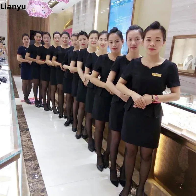 Summer Short Sleeve Work Uniform Dress Womens Style Beauty Salon el Professional Clothing for Beauticians And Workers 250519