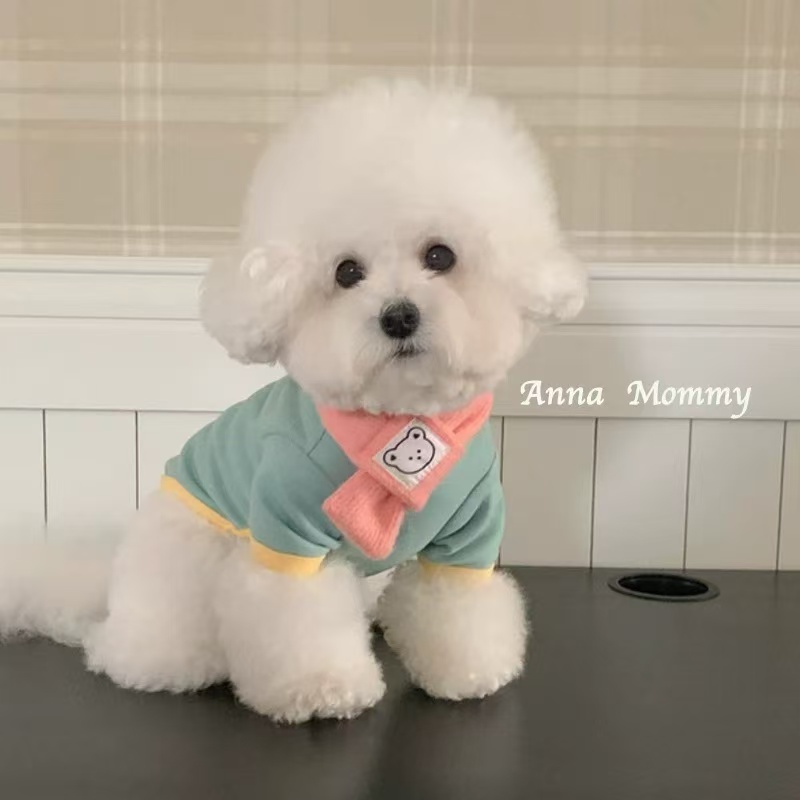 T00238 Pet clothes autumn and winter new full-cover belly protection doll collar four-legged pants dog Teddy Bichon Pomeranian home clothes