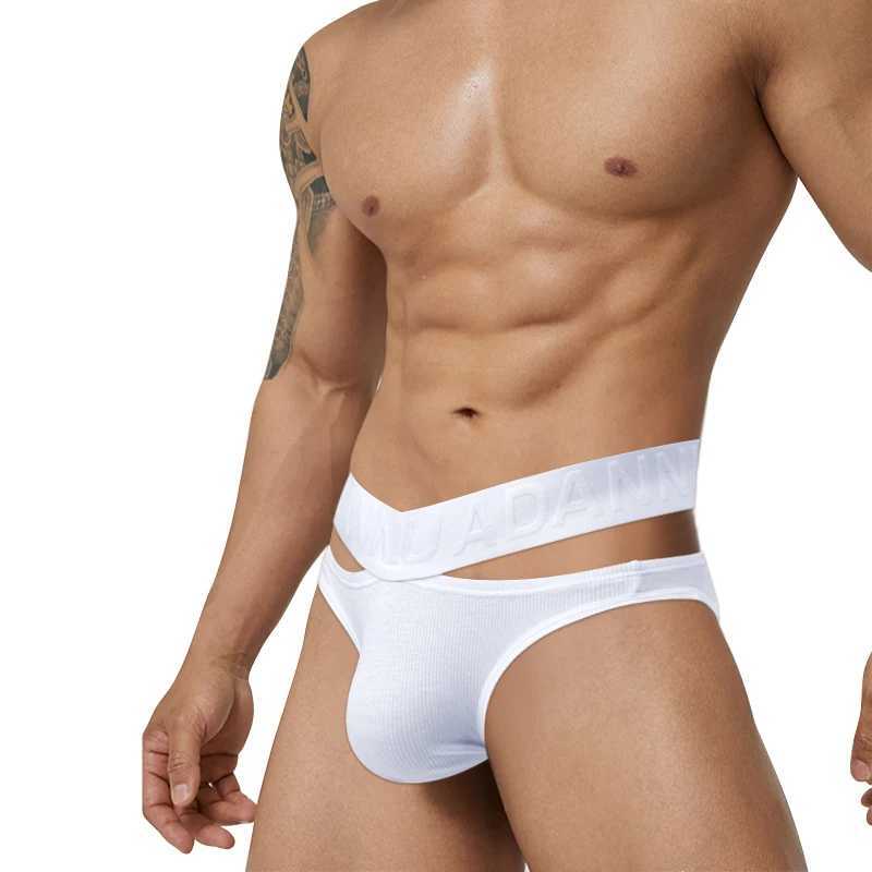 Sexy Belt Men Underwear Brief Cotton U Convex Gay Mens Briefs Panties Breathable Low Waist Fashion Soft Man Underpants Slip J250516