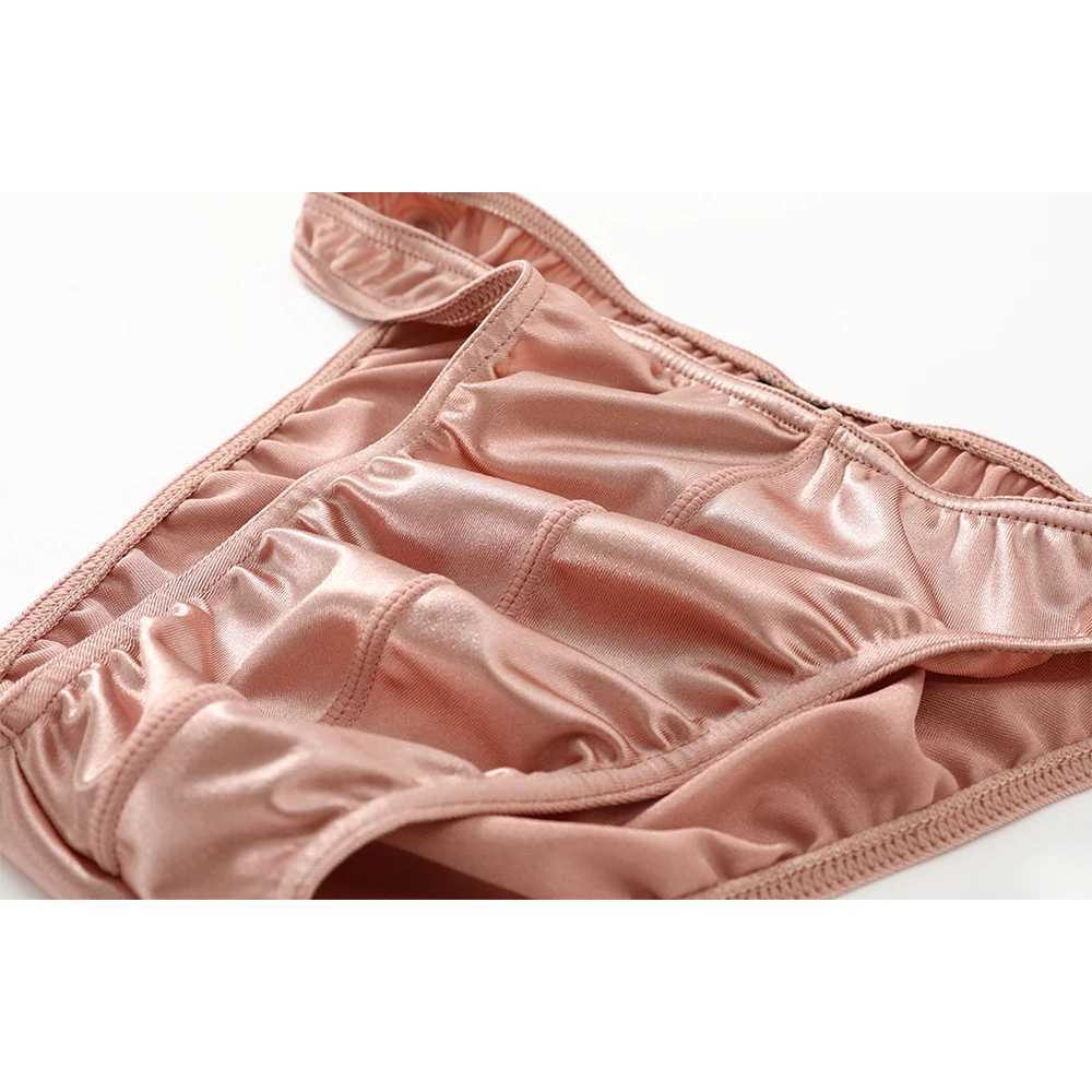 4Pcs/Bag Mens Panties Sexy Satin Silky Underwear Sis Gay For Man Solid Color High Quality Briefs Many Styles J250516
