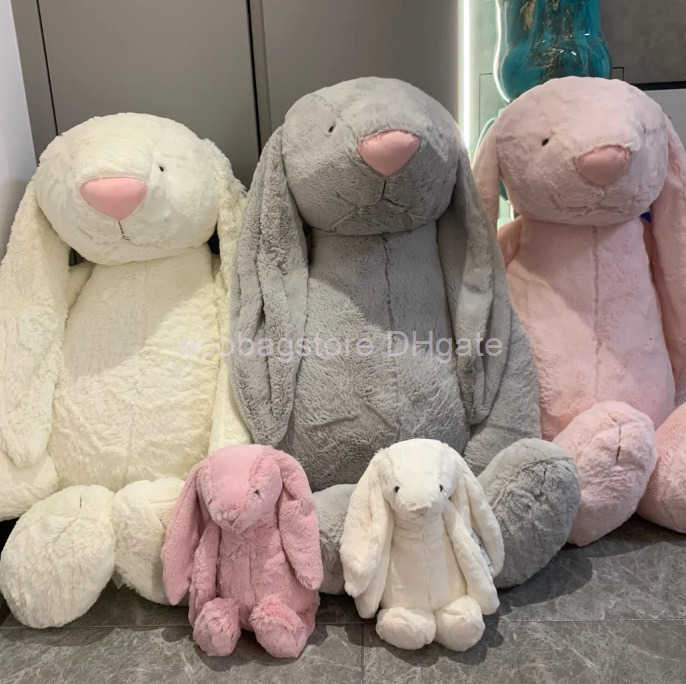 Plush Dolls Classic Shy White/Silver Grey/Deep Pink/Light Pink 108cm Bonnie Rabbit Soothing Doll Cute Plush Toy