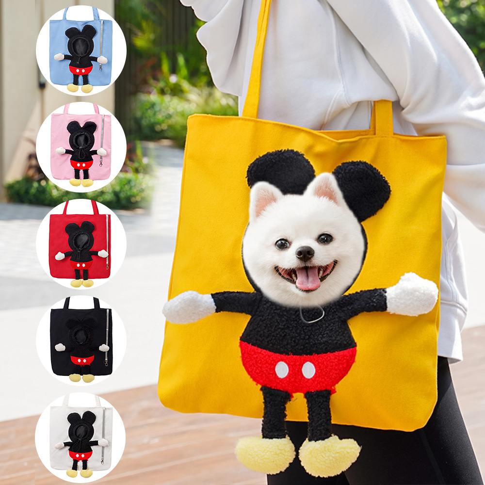 2025 new Pet Canvas Shoulder Carrying Bag, Cute Cat Carrier, M Size Portable Kitten, Puppy Tote, Comfort Carriers Small Do