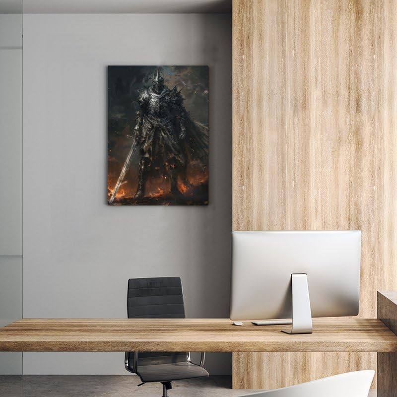 Generic Dark Soul, Satan Knight. Canvas Posters Room Aesthetics Boys Bedroom Sports Office Decoration Gifts Wall Art Decoration Printing Posters 16x24