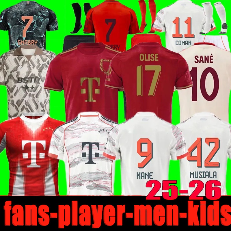 25 26 KANE OLISE soccer jerseys 125-Year Anniversary BAYERNS MUNICH SANE KIMMICH UPAMECANO MULLER COMAN 2025 2026 football shirt DAVIES MUSIALA Men Kids kits 125th