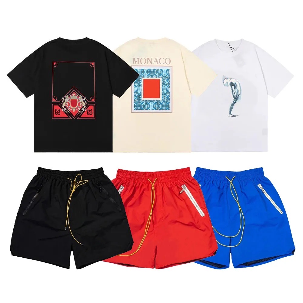 5A Designer Men Shorts rhudeshrit Quality Loose Print graphic tee Beach Pants Nylon Mesh Drawstring Zipper rhudeshorty 25SS Summer Fashion Men t shirt
