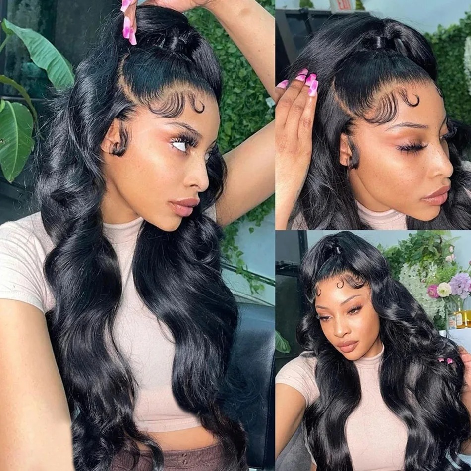 Body Wave Lace Front Wig HD Transparent 13x4 13x6 Pre Plucked 360 Human Hair Wigs For Women Wig 200 Density synthetic
