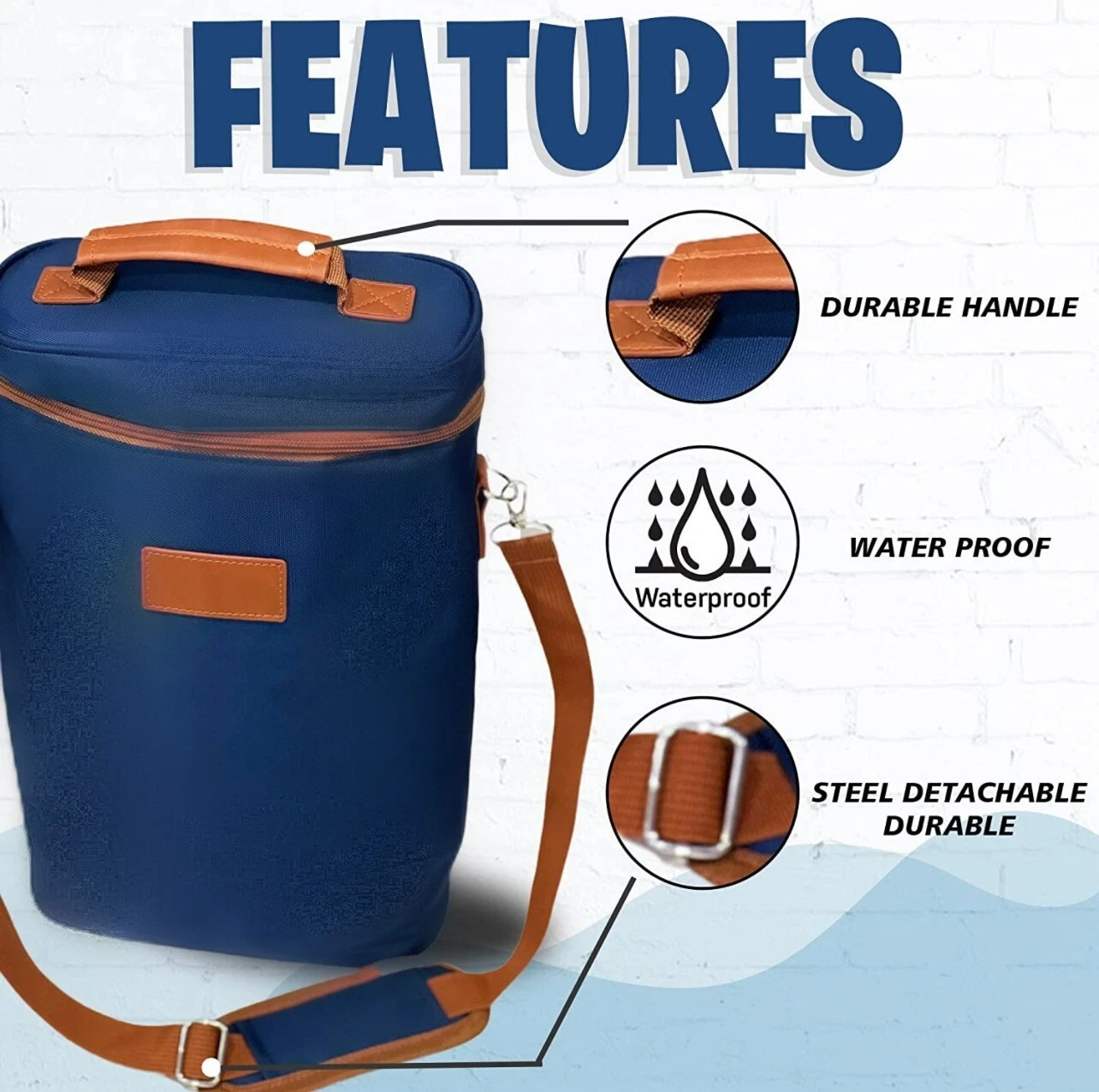 Wine Carrier Tote Bag Insulated 2 Bottle Cooler Carrying Case for Travel Picnic