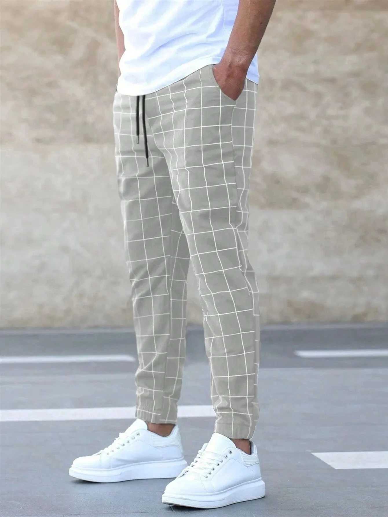 Mens Spring and Autumn Versatile Casual Pants Korean Edition Trendy Slimming Small Leg Pants Pique Handsome Elastic Leg Tights J250516IR5D
