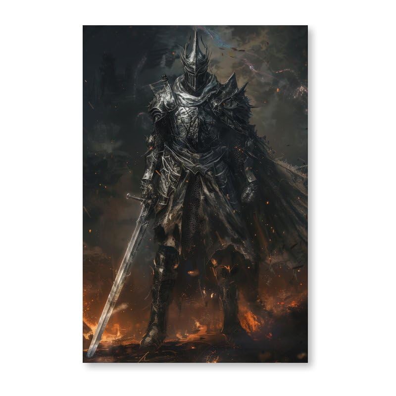 Generic Dark Soul, Satan Knight. Canvas Posters Room Aesthetics Boys Bedroom Sports Office Decoration Gifts Wall Art Decoration Printing Posters 16x24