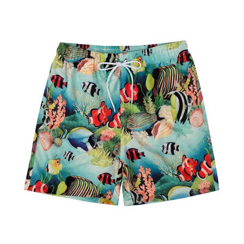 Hawaiian Ocean Fish 3D Print Beach Shorts For Men Casual Vacation Short Pants Male Bermuda Boy Surfing Board Shorts Y2k Trunks J250515TGB4