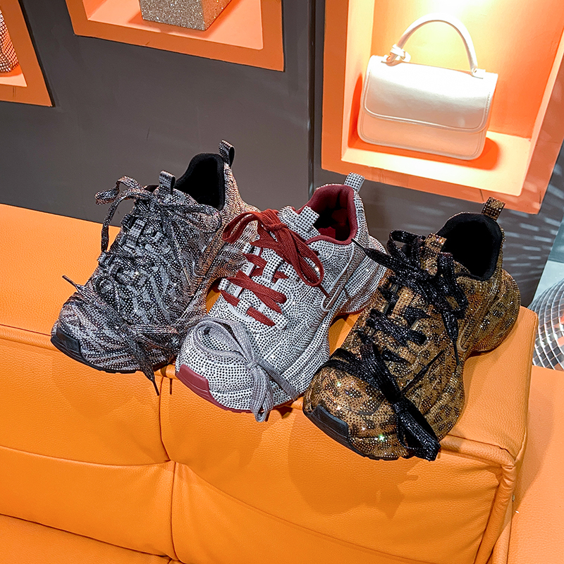 Fashion Luxury Diamond Thick soled Sneakers Shining Designer Leopard Pattern Casual Shoes Zebra Striped Running Shoes Casual 5cm Platform Sneakers Zap