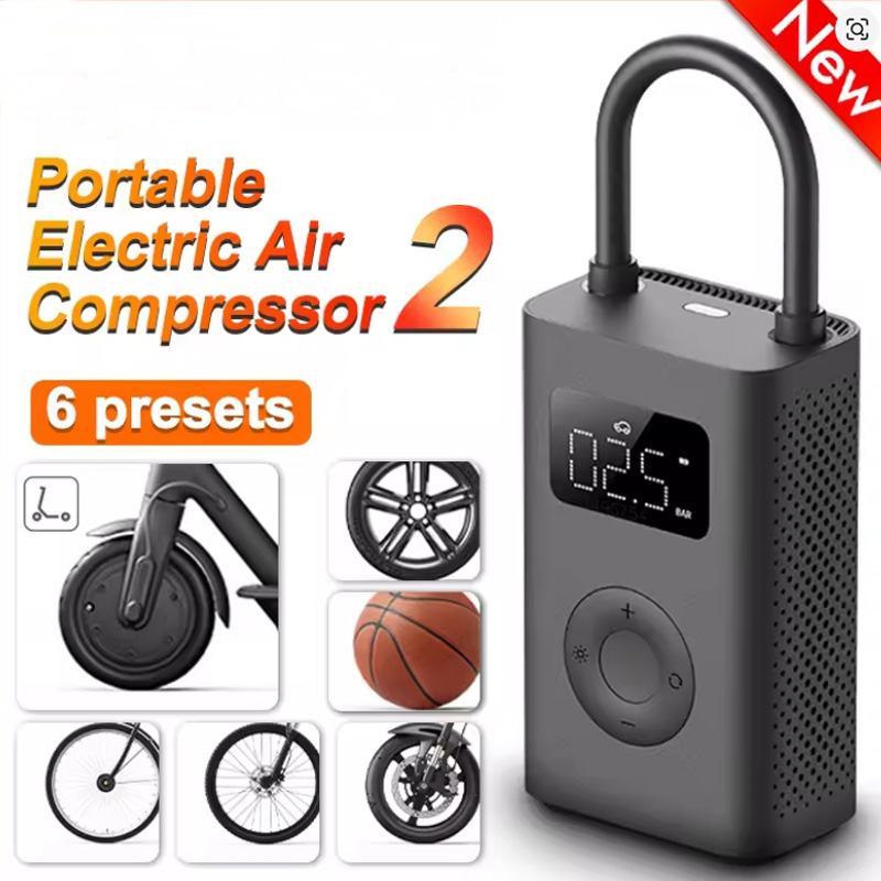 Xiaomi Mini Portable Air Pump 2 Mijia Electric Air Compressor Treasure Type-C Multitool Inflator For Automotive Car Inflator
