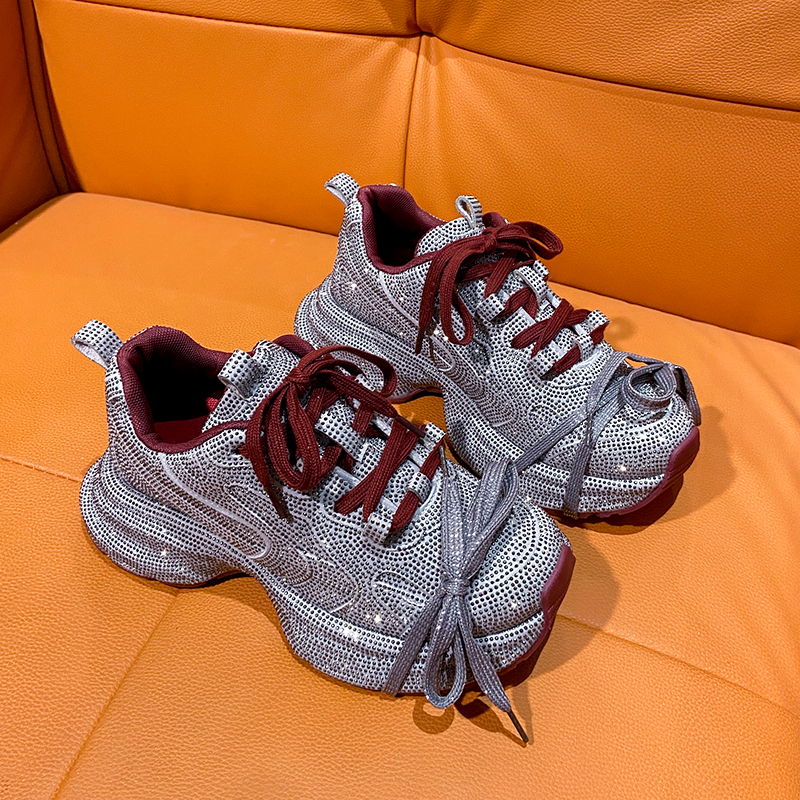 Fashion Luxury Diamond Thick soled Sneakers Shining Designer Leopard Pattern Casual Shoes Zebra Striped Running Shoes Casual 5cm Platform Sneakers Zap