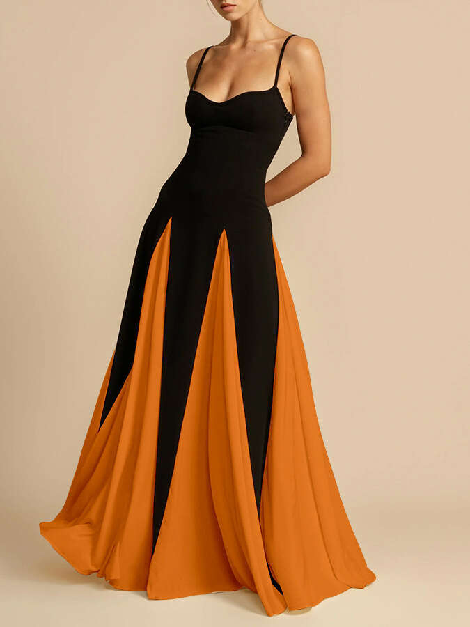 Sheath Dress Women S Elegant Fashionable Sexy Nightclub Trend Off Shoulder Patchwork Large Swing Suspender Women S Evening Dress Summer Dress