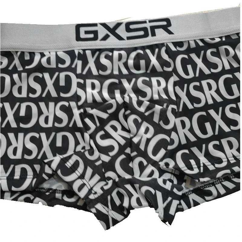 Real shot black and white series pattern mens boxer letter underwear time mens underwear. J250516