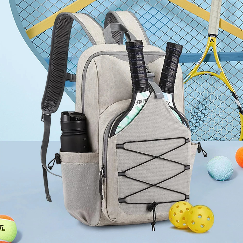 Pickleball Paddle Bag with Hanging Hook Breathable Sports Backpack Large Capacity Portable Racket Rucksack Daily Commuting Bag 250513