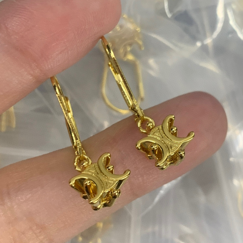 High Quality Luxury 18K Gold Plated Copper Stud Crystal Rhinestone Accessories Earrings Jewelry Woman Designer Wedding Gifts