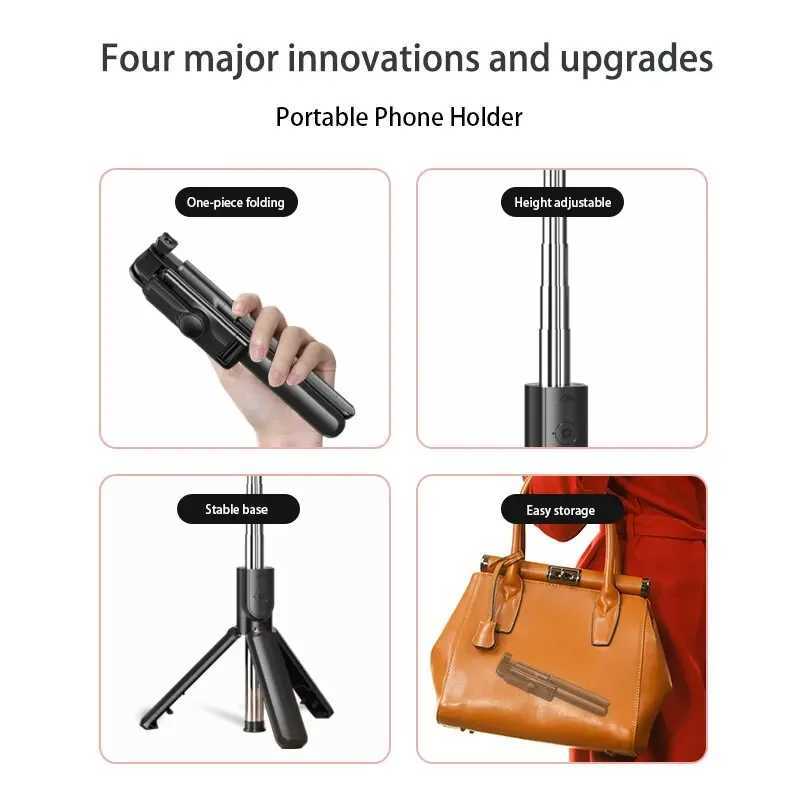 Wireless Selfie Stick Mini Tripod Extendable Monopod Remote Shutter For Phone Holder R250519