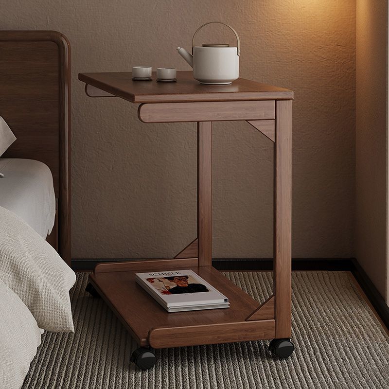 B5192 Side cabinet with wheels for home living room small apartment solid wood small coffee table