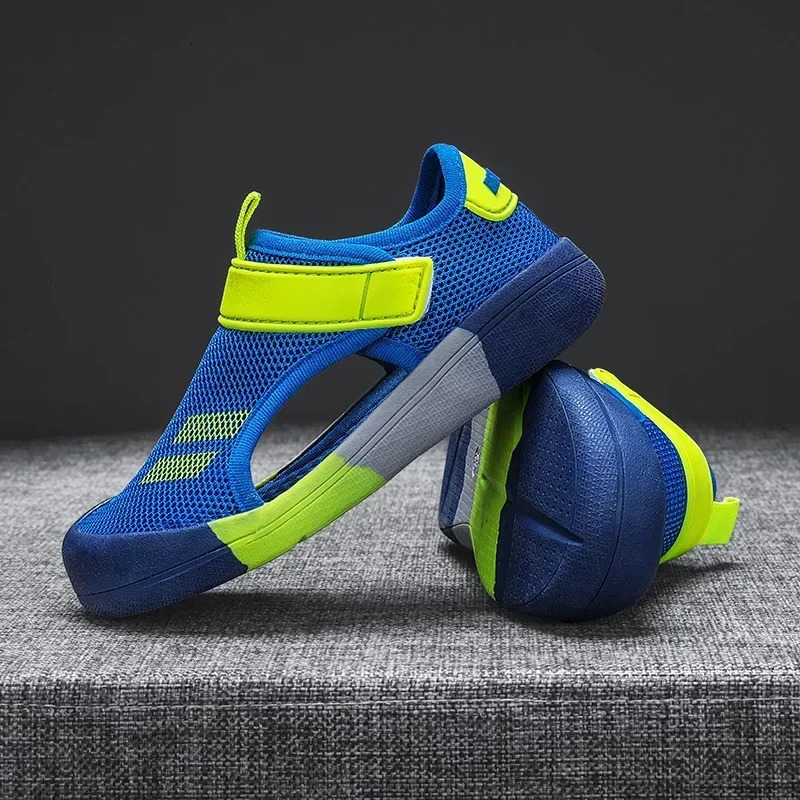 Children Casual Mesh Shoes Boys Beach Sandals Kids Lightweight Closed Toe Baby Sport Sandals for Girls Eu Size 23-36 250517CJ
