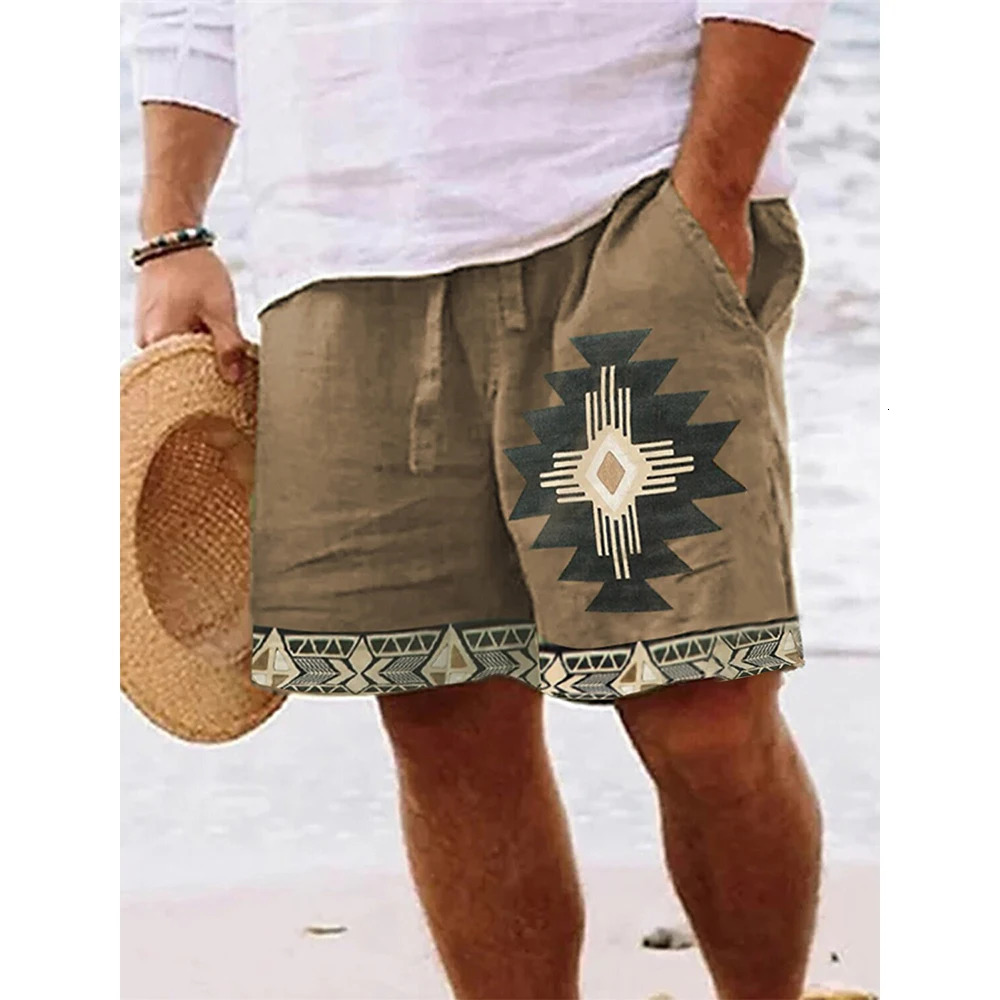 Ethnic Style 3D Print Beach Shorts Mens Vintage Casual Board Male Swimming Trunks Kids Short Pants Man Swimsuit Clothing 250516
