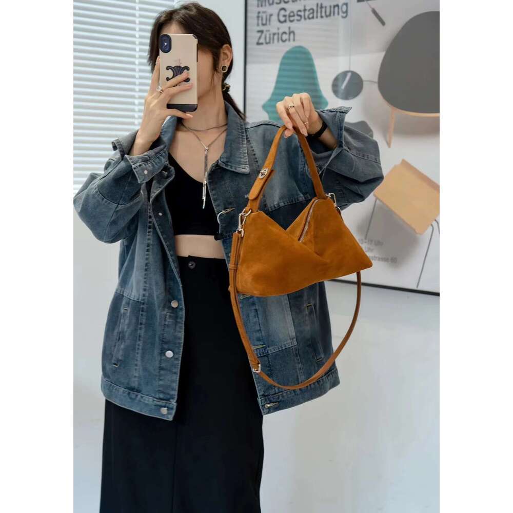 High Quality Designer Bags Fashion Autumn Winter Big Boston Tote Soft Matte Suede Cow Leather Women's Handbag Shoulder Crossbody Bag For Women Gr