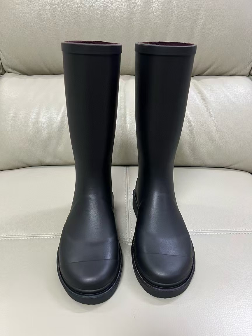 2024 Rain Boots Season Proof Water Women's Knee Boot Medium Tube Thick Bottom Chimney British Style Shoes Size 36-41
