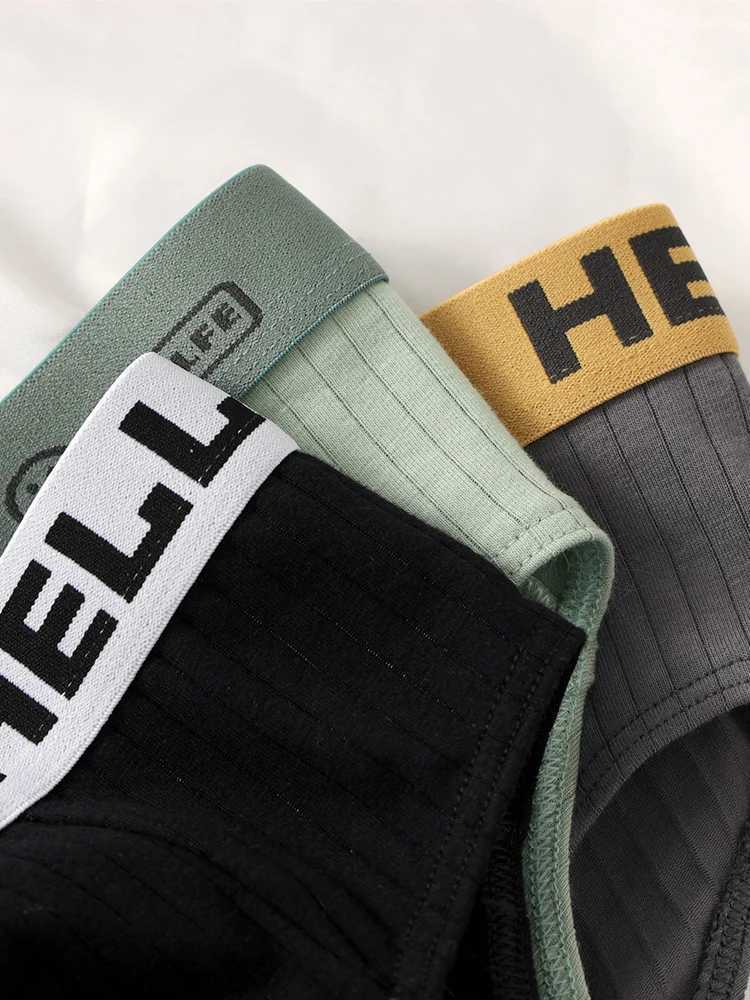 7PCS new personalized fashion mens underwear comfortable and breathable HELLO mens briefs J250516