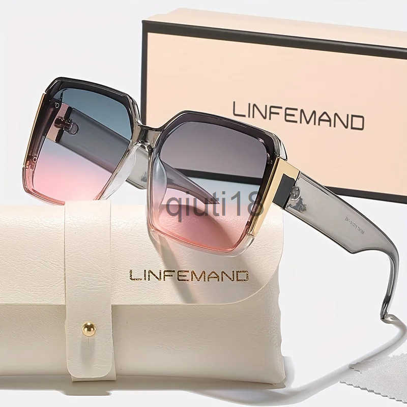 LINFEMAND Fashion Large Frame Decoration Glasses for Women UV400 Sunglasses Set Summer Dance Party Holiday Gift J250519