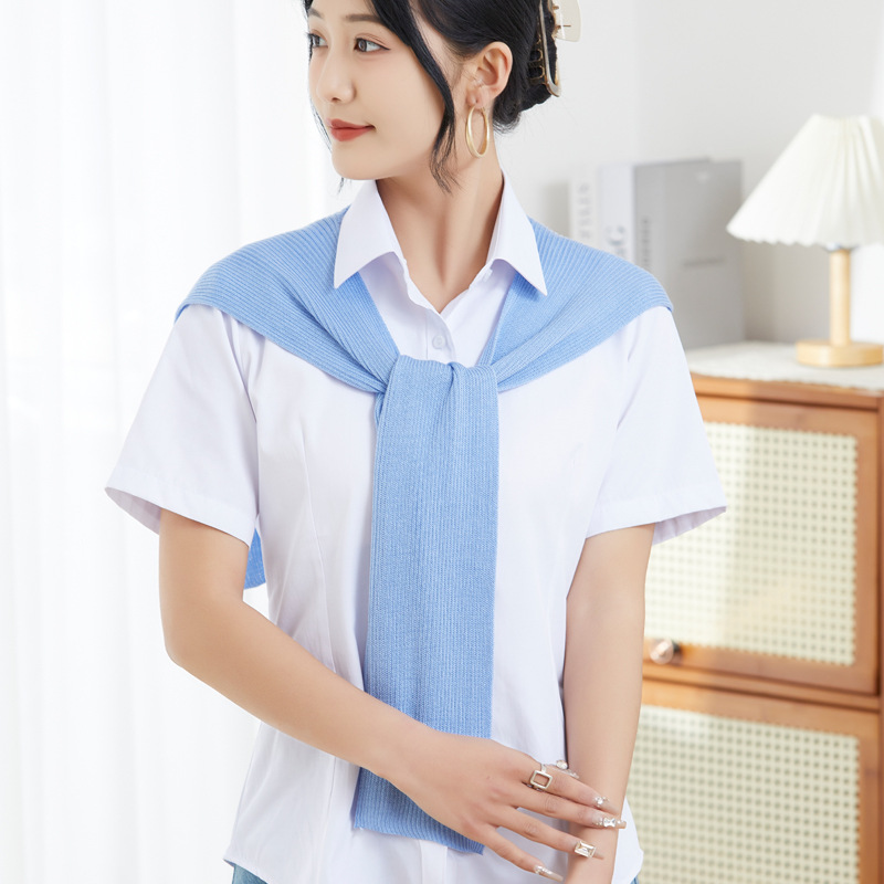 K766 Ice silk shawl exterior for women knitted new style for decoration in summer thin knotted solid color neck protection air-conditioned room scarf 