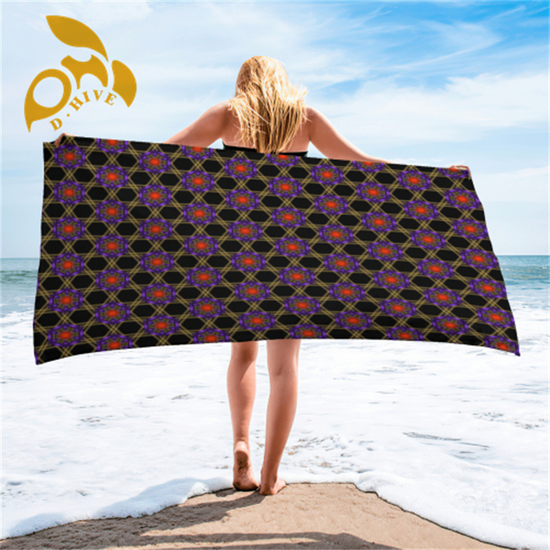 fashion Beach towel (cotton polyester blend) large size multifunctional outdoor picnic, camping