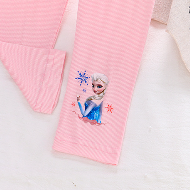 DISNEY toddler designer clothes infant designer clothes Frozen Elsa princess Girls' pants with princess print and label-free design.