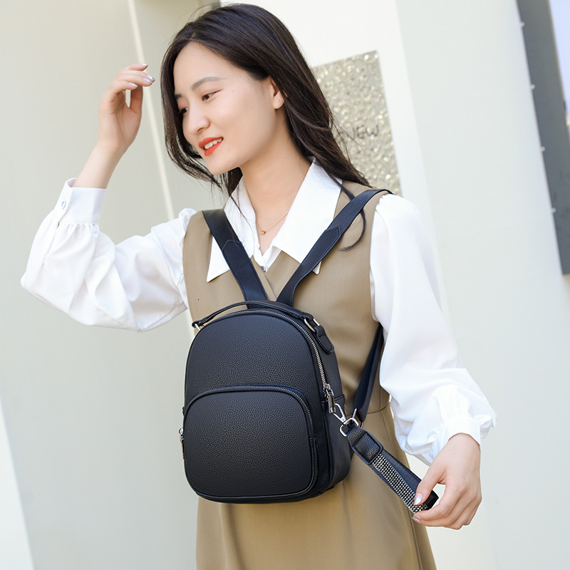 25S NEW Designer Backpack New Women S Backpack PU Soft Leather Texture Small Square Simple Large Capacity Multi Layer Handbag Casual Travel Bag Outdoo