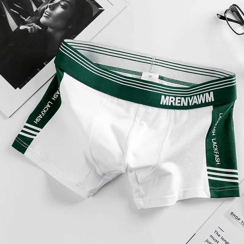 New Men Underwear Cotton Breathable Letter Sports Boxer Shorts Seamless Antibacterial Boxers Students Boys Fashion Underpants J250516